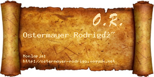 Ostermayer Rodrigó névjegykártya